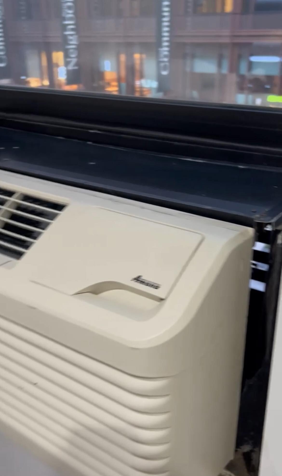 If you look closely you can see where the humidity enters behind the air conditioner