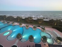 Evening view from condo’s balcony.