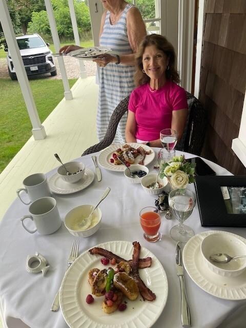 Fantastic breakfast on the beautiful front Porch!