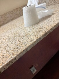Toilet paper dispenser was broken.