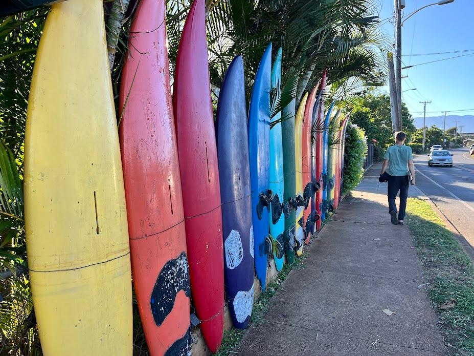Stroll up Baldwin Ave from Paia to the house