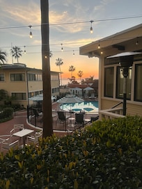 Hotel pool from the patio off the lobby