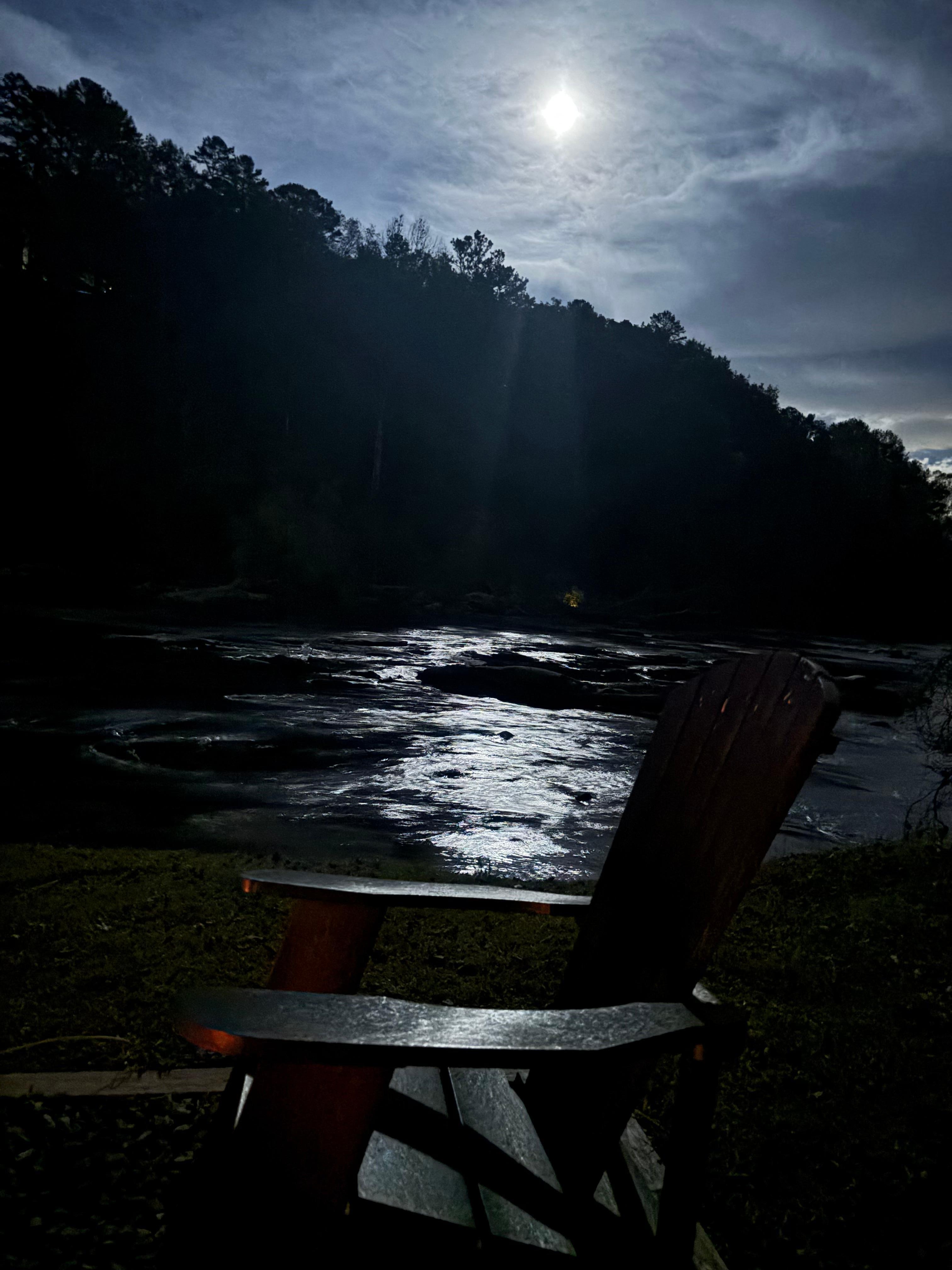 Moon glistening on the water