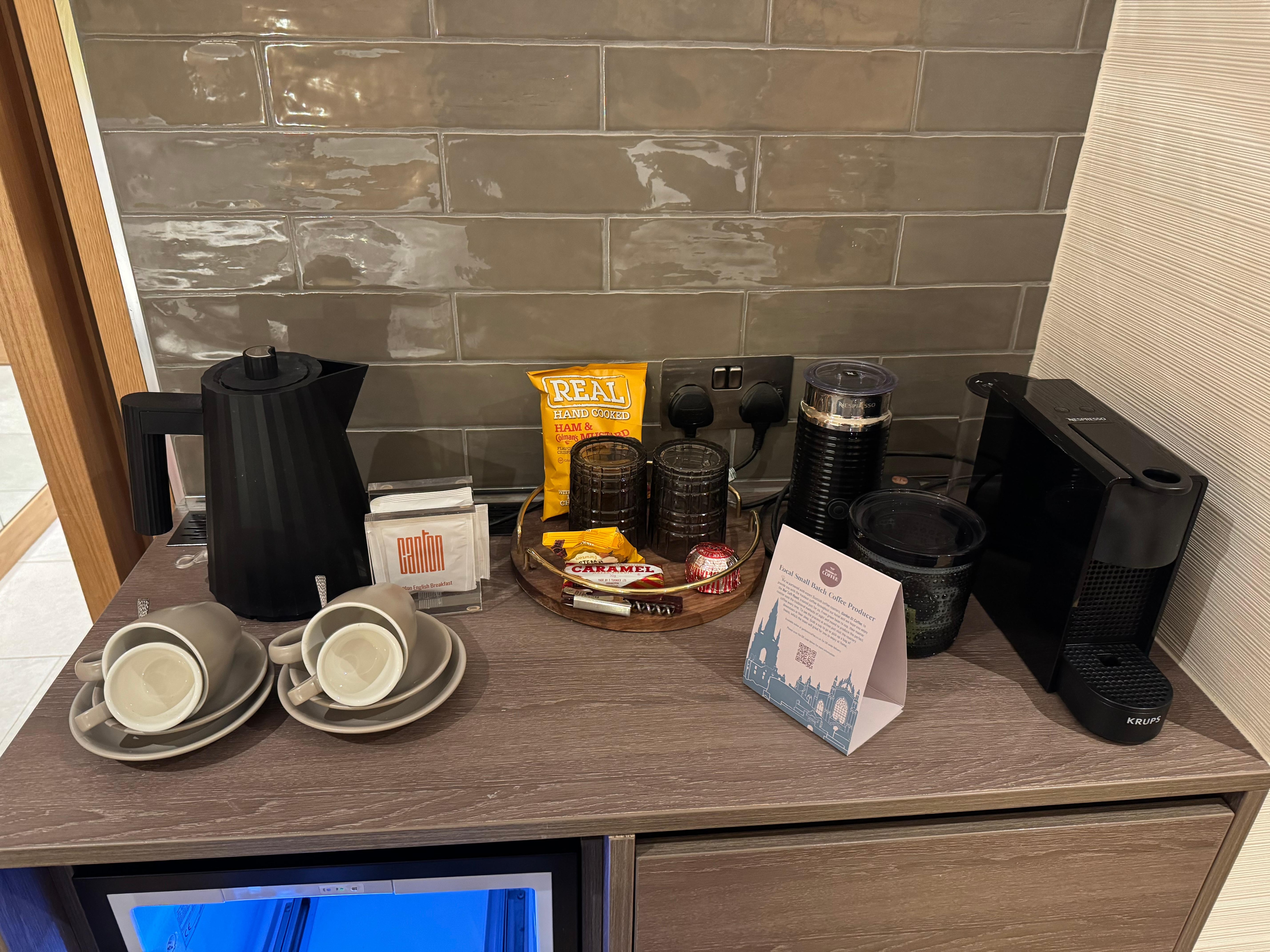 Free coffee and snacks