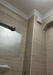 Grouting round the tiles were stained