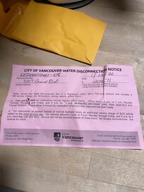City water shut off notice