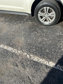 First thing we see when pulling around to the back. Heroin needle..