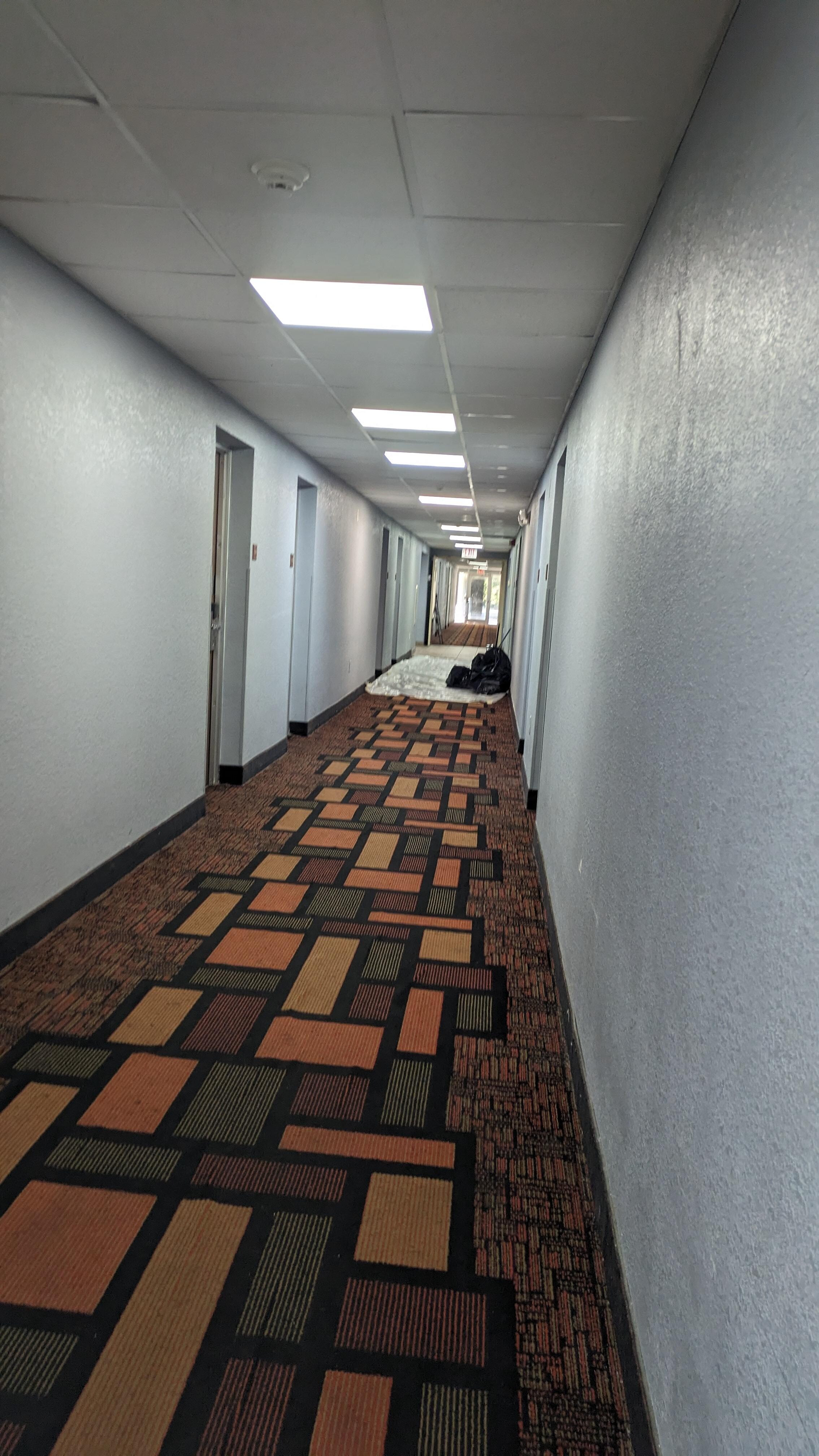 If you're going to "work" on the place, at least pic up the drop cloth at the end of the day, so guests don't have to wade through the construction zone. 