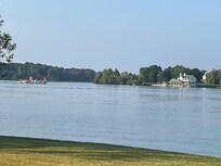 Beautiful view of River. Each cottage has a deck in front.