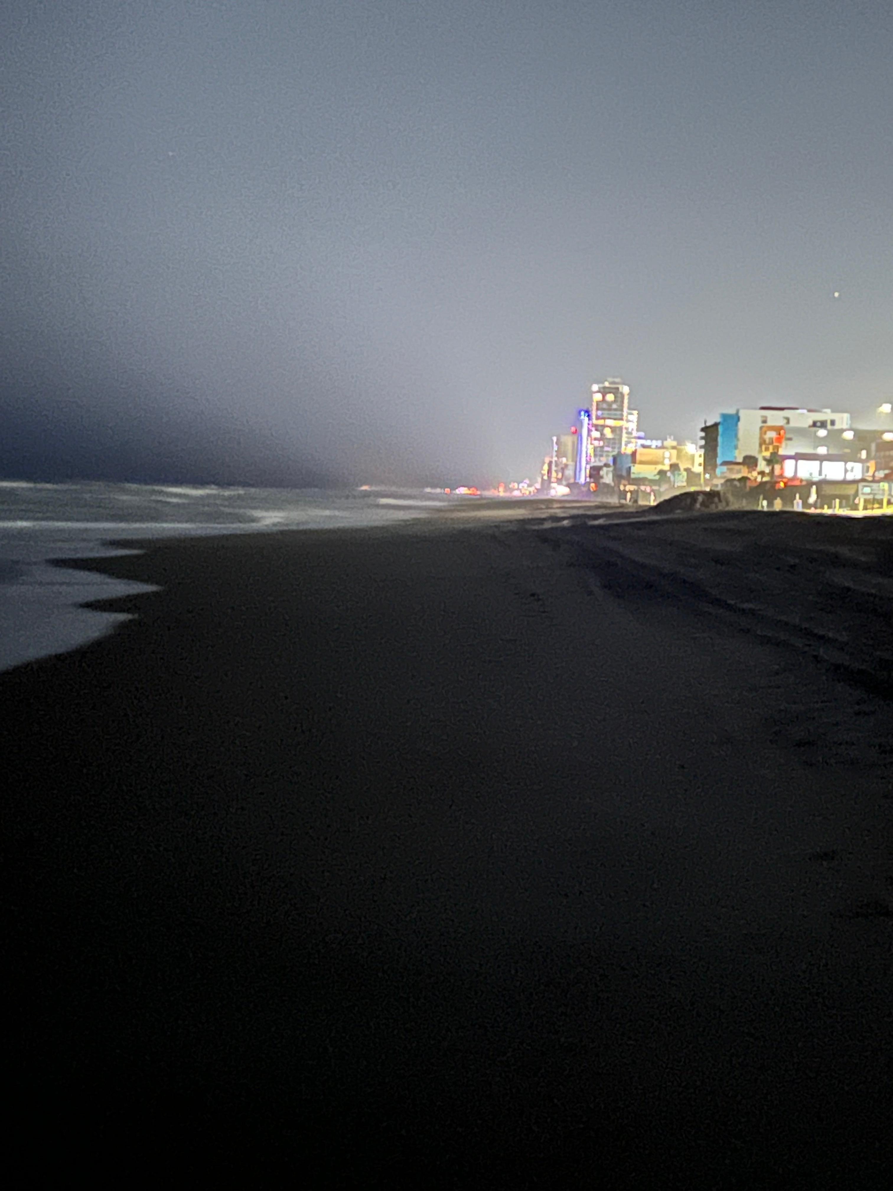 Looking at Daytona beach at night