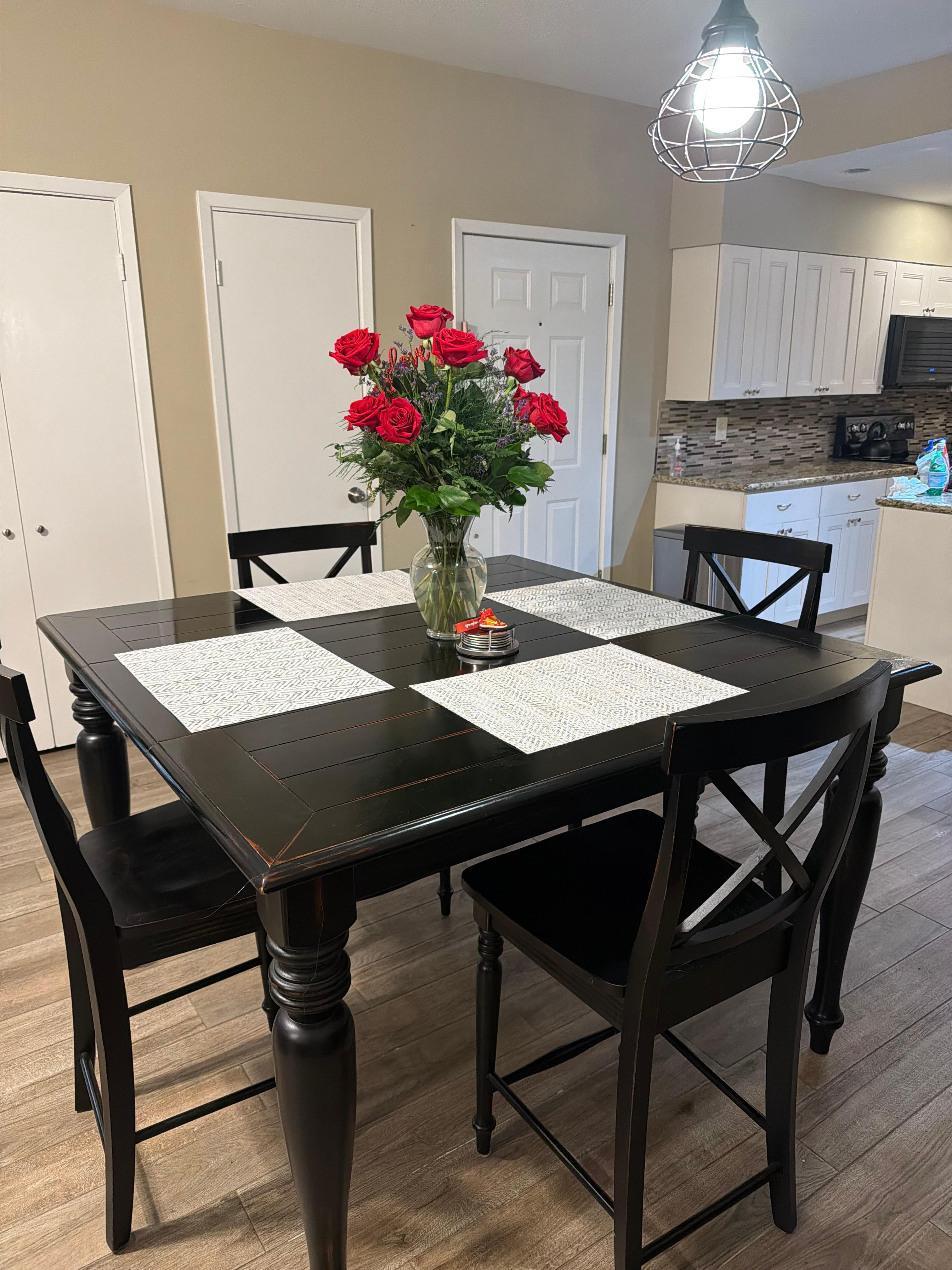 A little pop of color from flowers I got for my fiancée