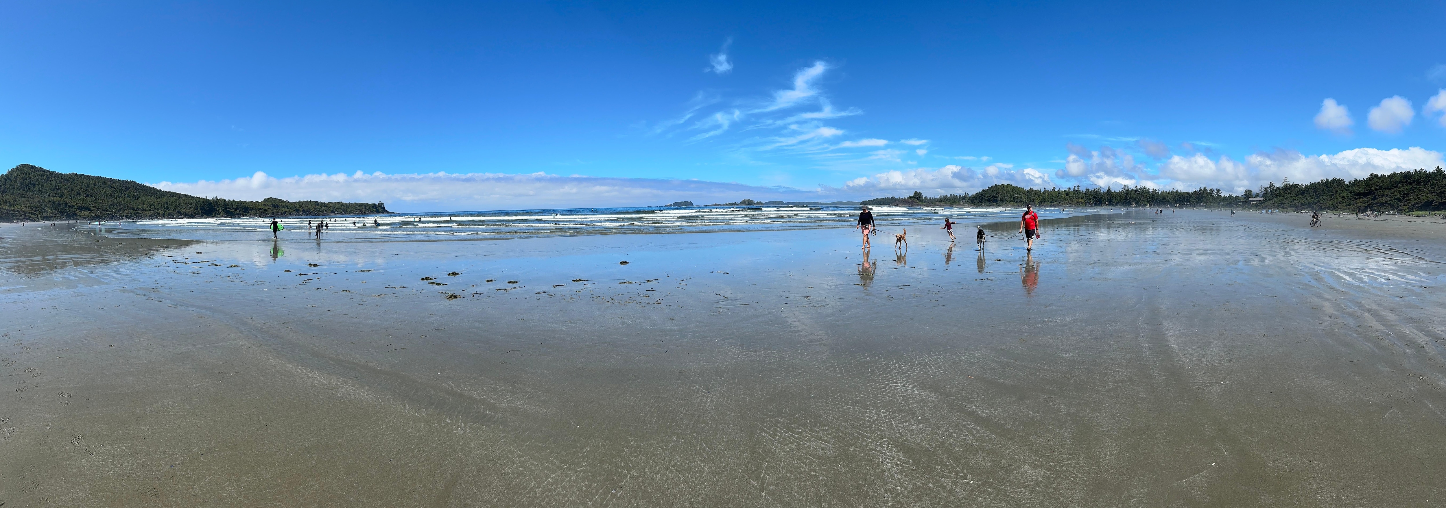 Sunny day on beach in front of resort