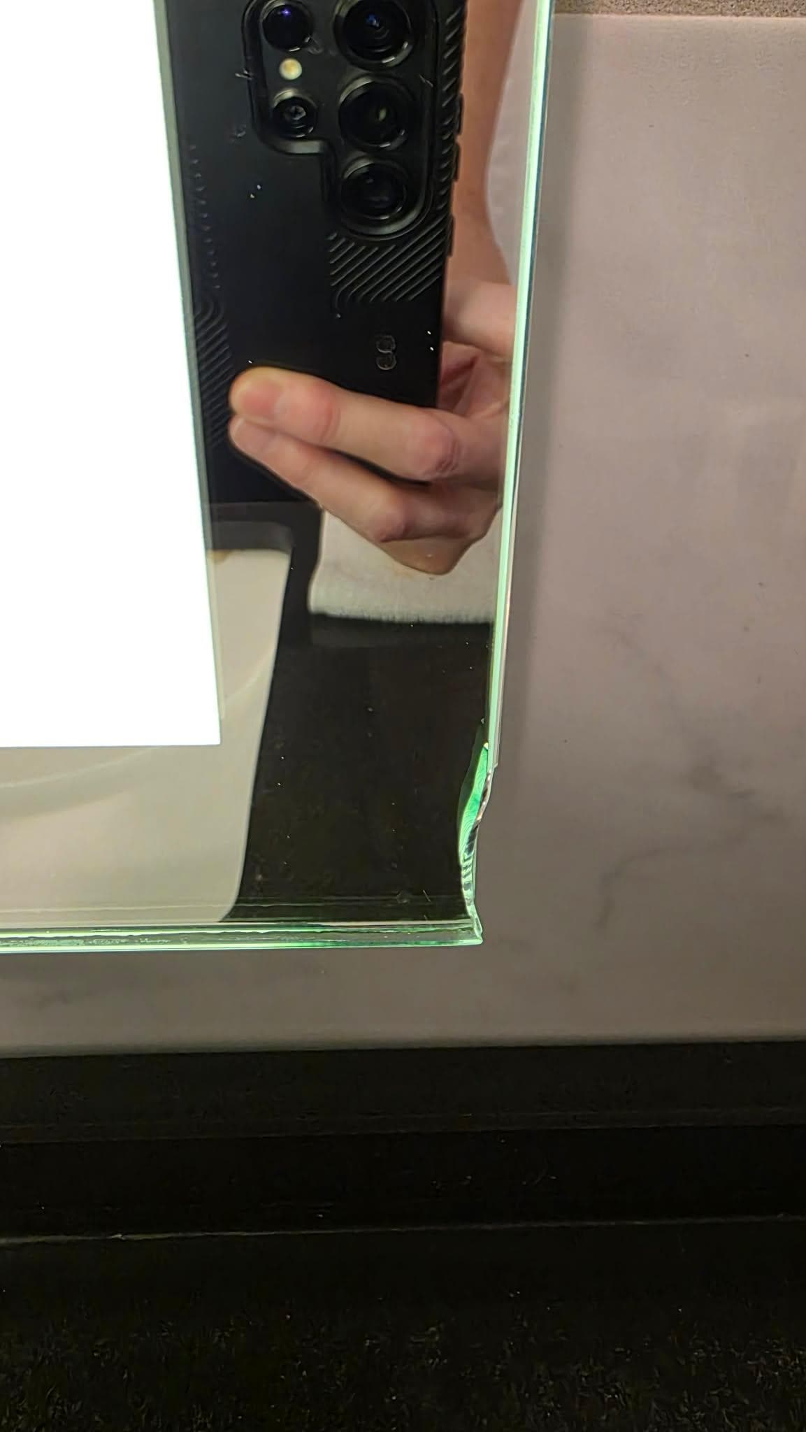 Mirror chipped which i add a picture of because several items just had this kind of wear and tear. 