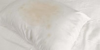 Stained pillow case