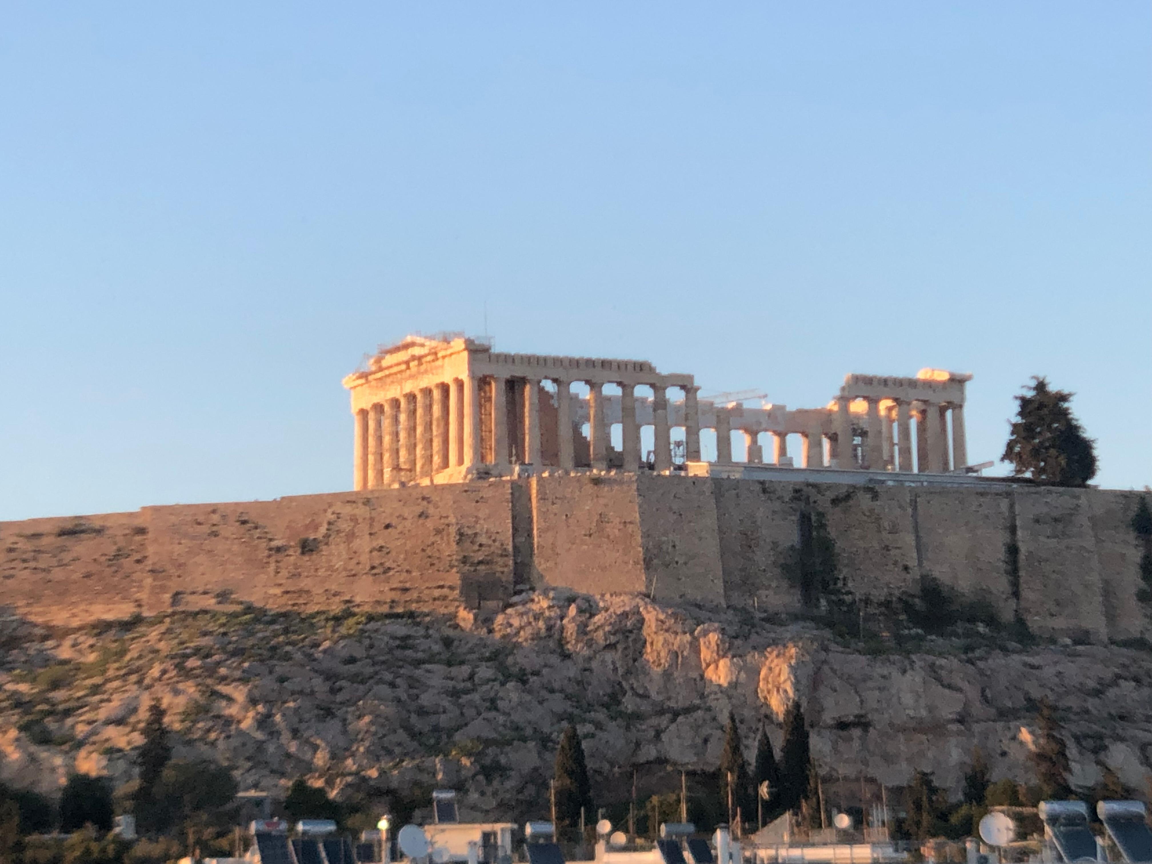 View of Acropolis from roof terrace