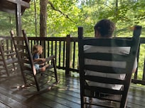 Relaxing on the back porch.