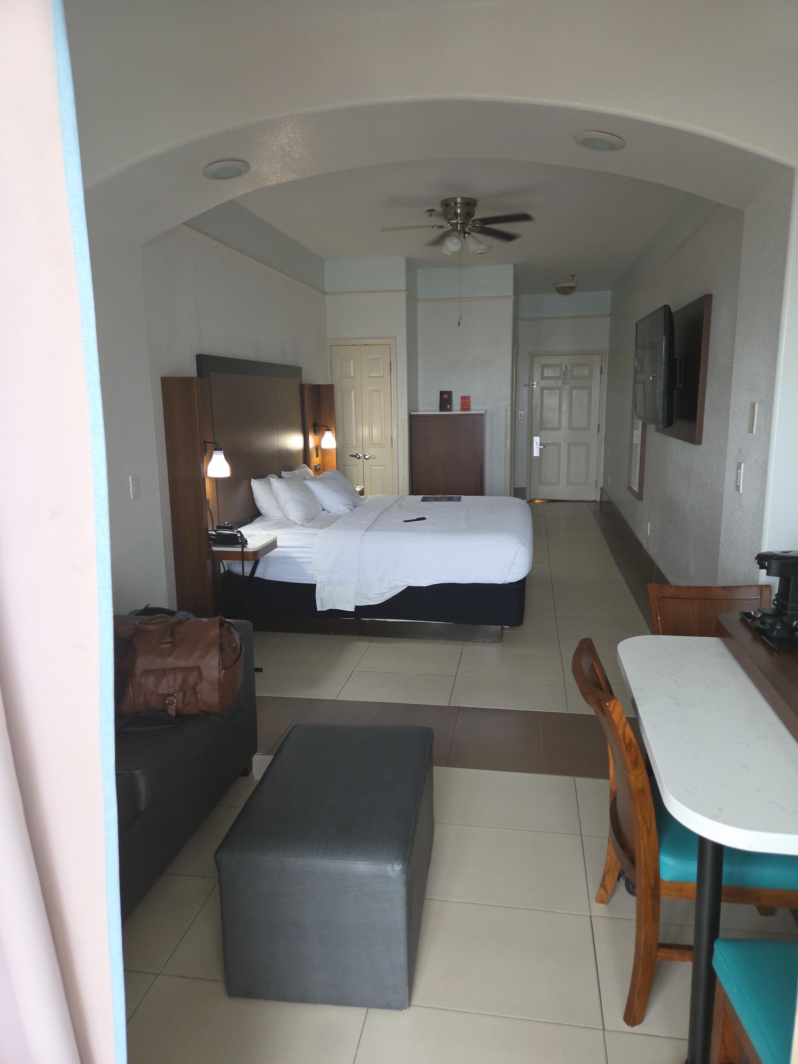 Our room. Nice size. Clean but dated.