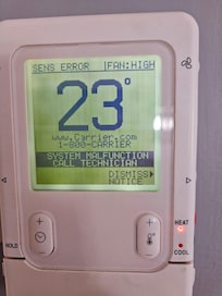 The space heaters were on, that's the only reason the temp was 23, but the system had turned off and continued to malfunction.