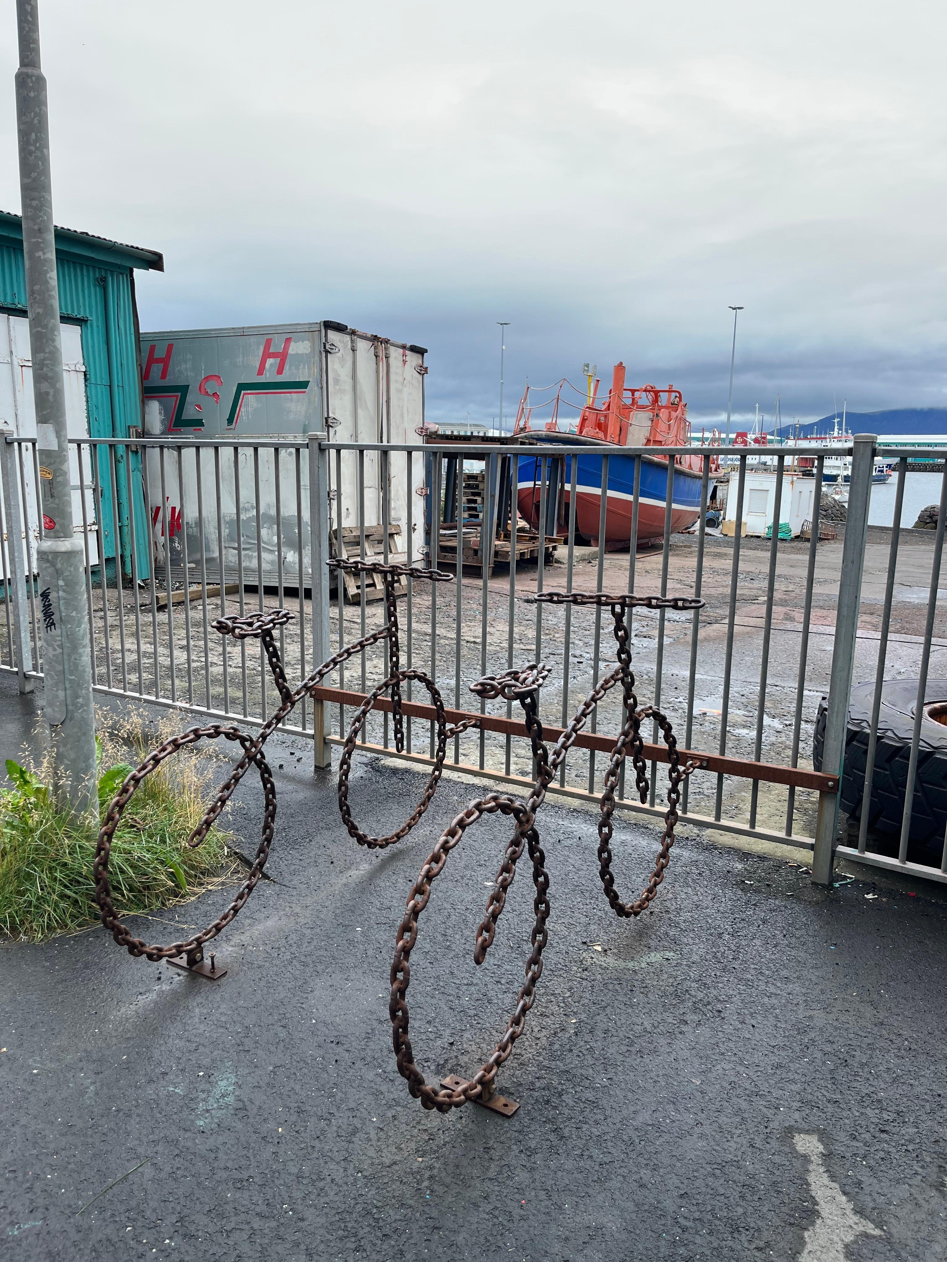 Sculpture outside the hotel