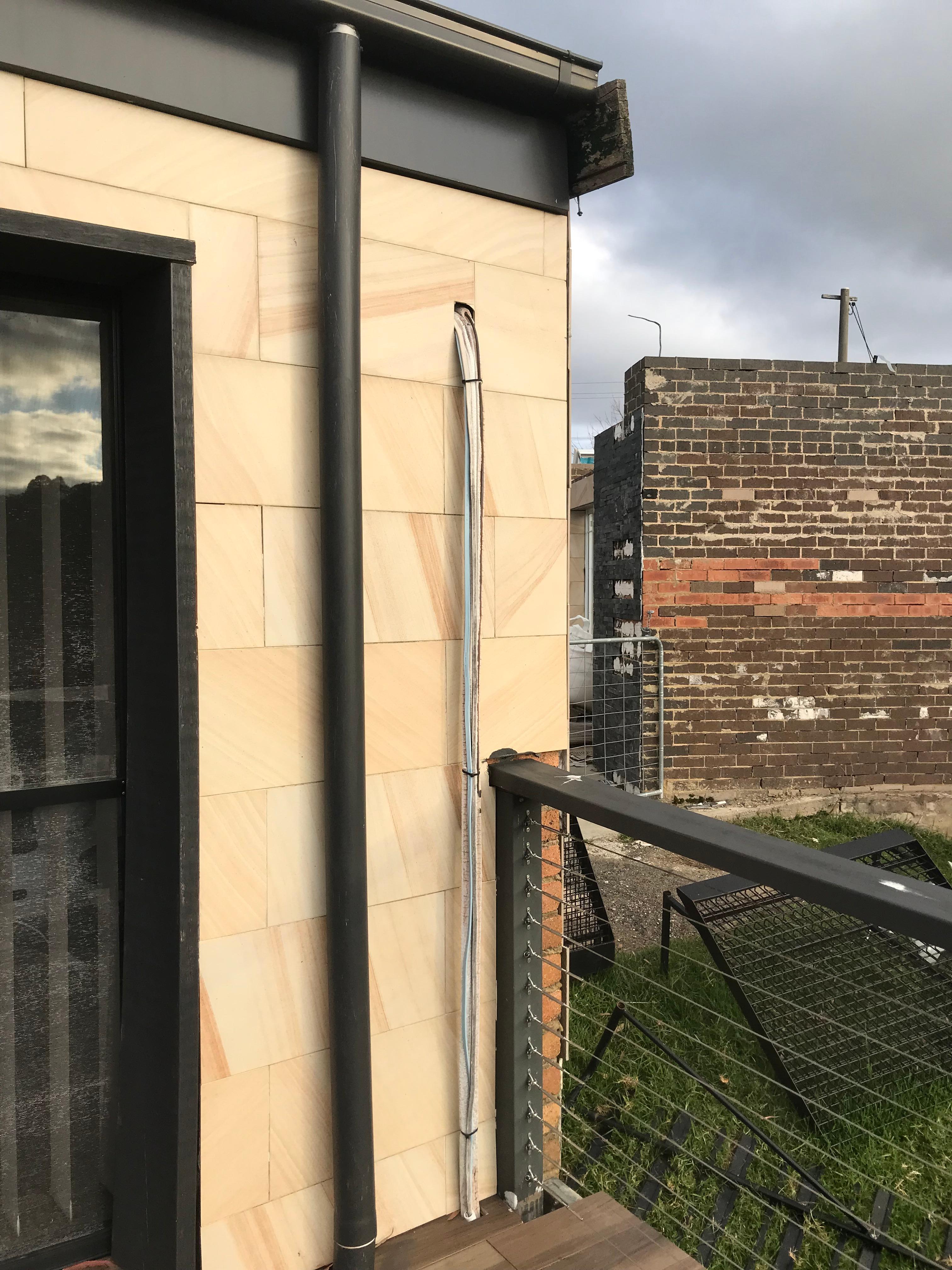 Exposed external electrical conduit
