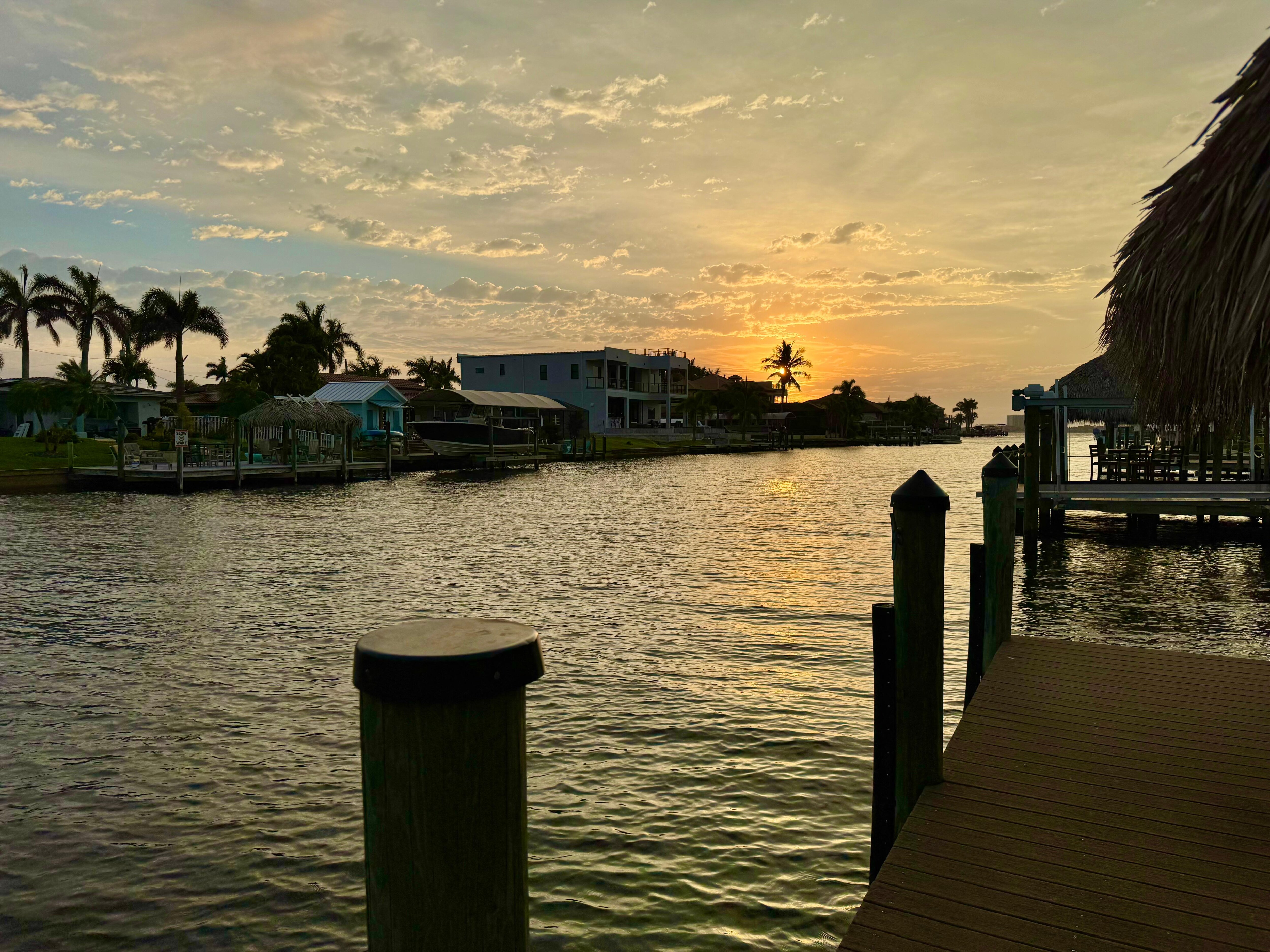 Sunrise from the home’s dock