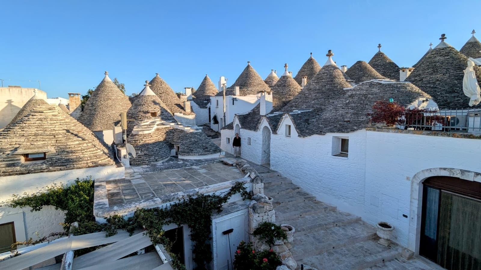 View of our truilli courtyard from the terrace