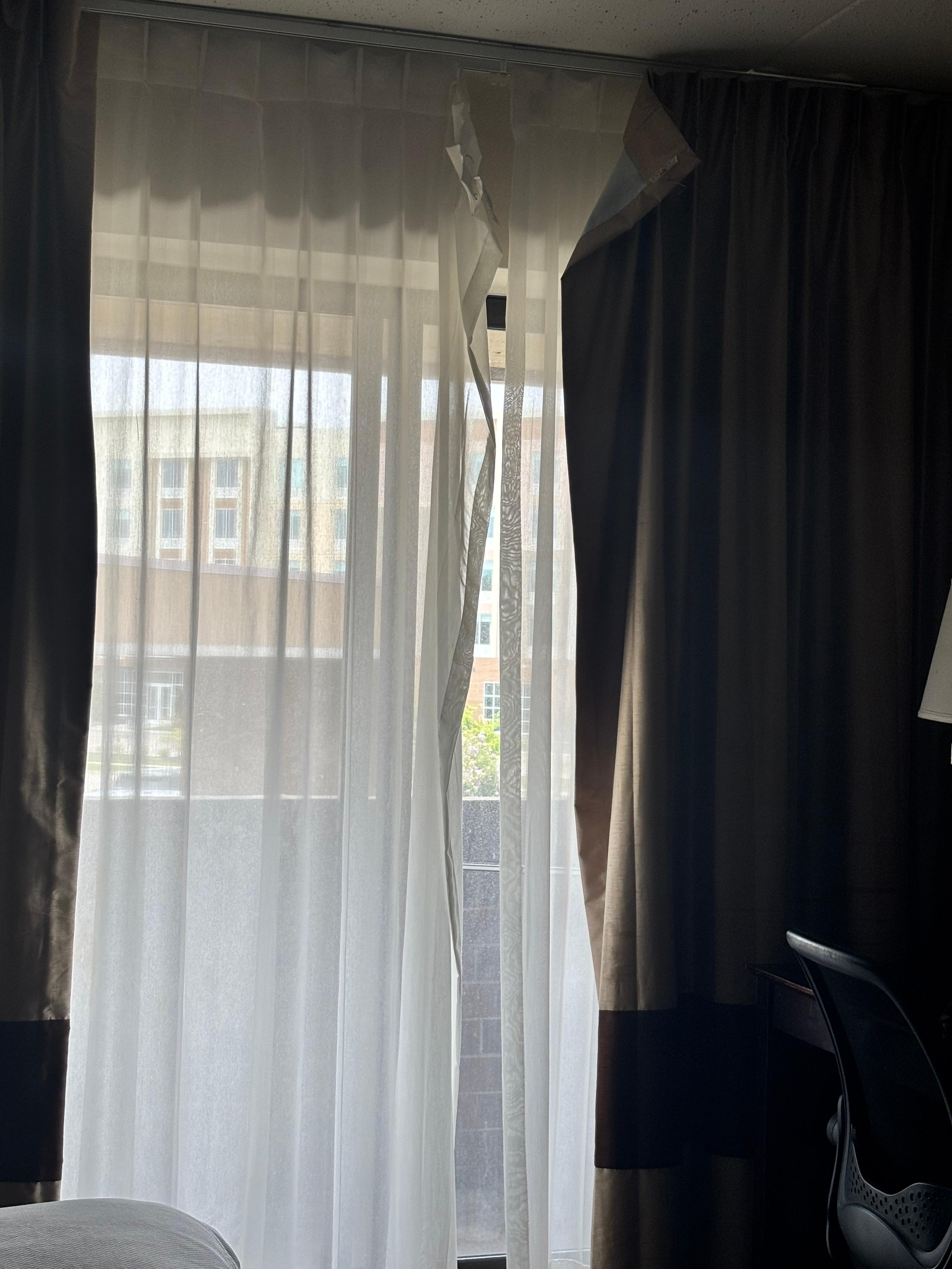 Curtains coming diwn