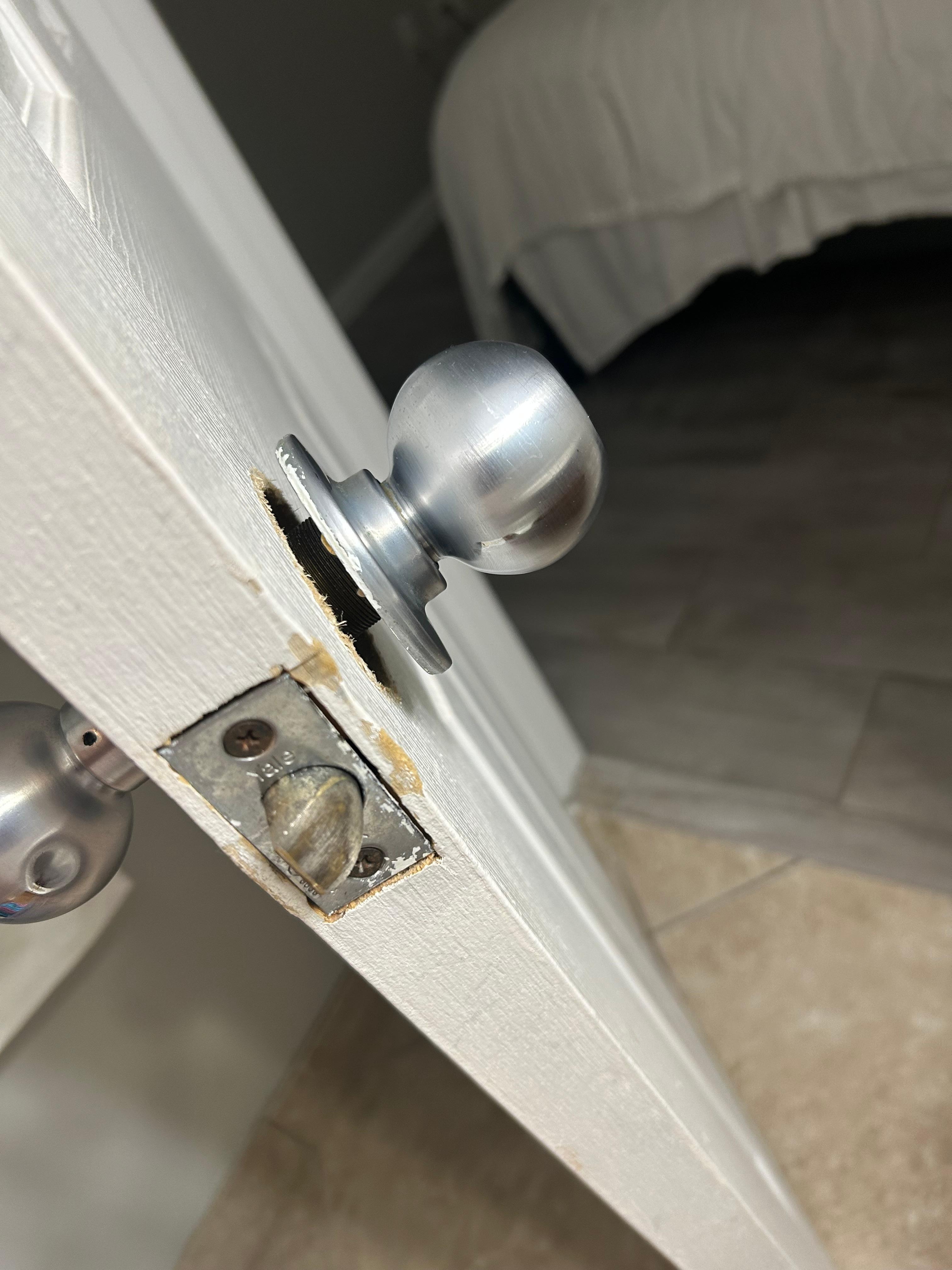 Door knob falling off