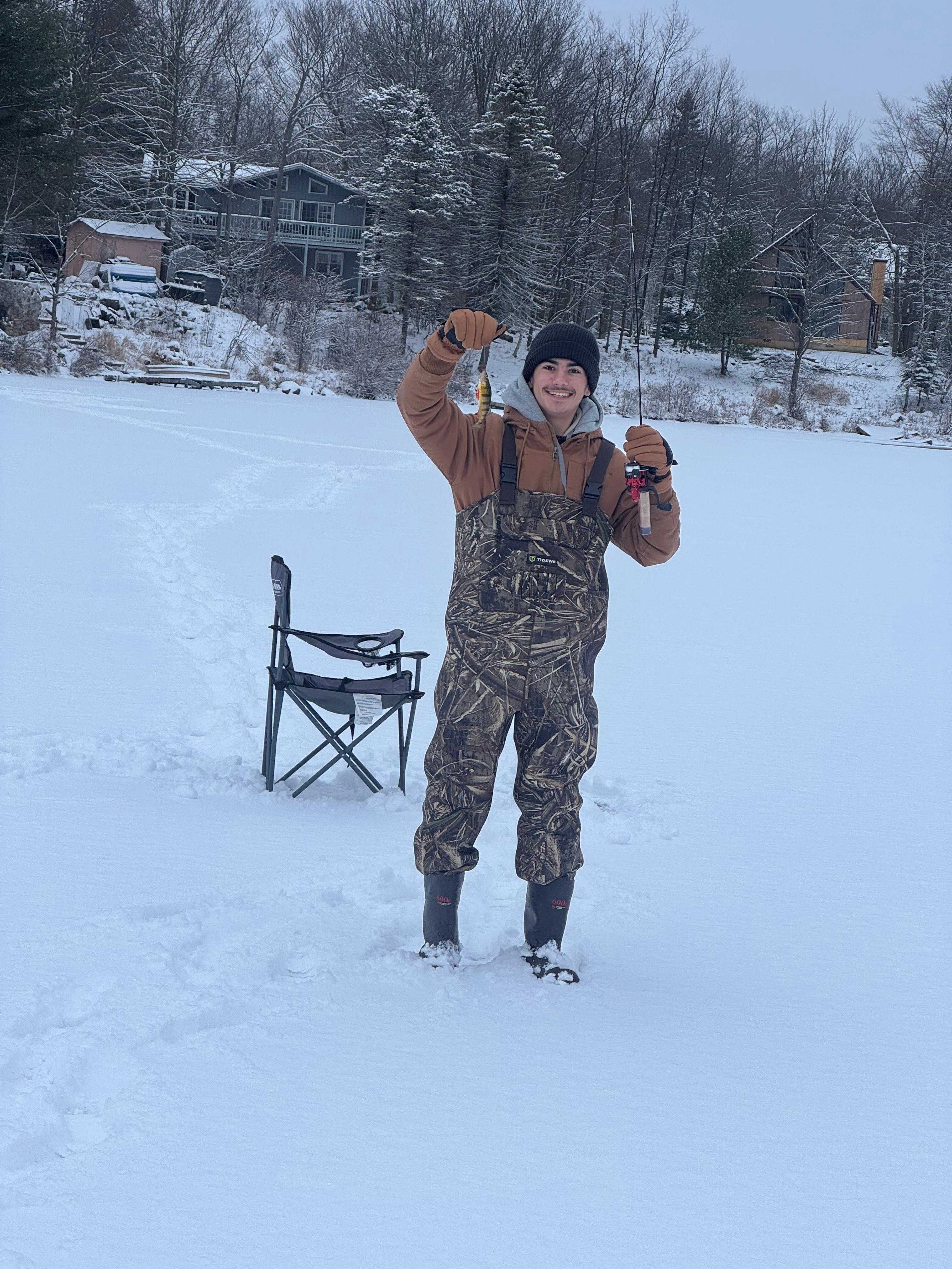 Ice Fishing on the lake 