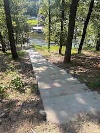 Stairs down to private dock.