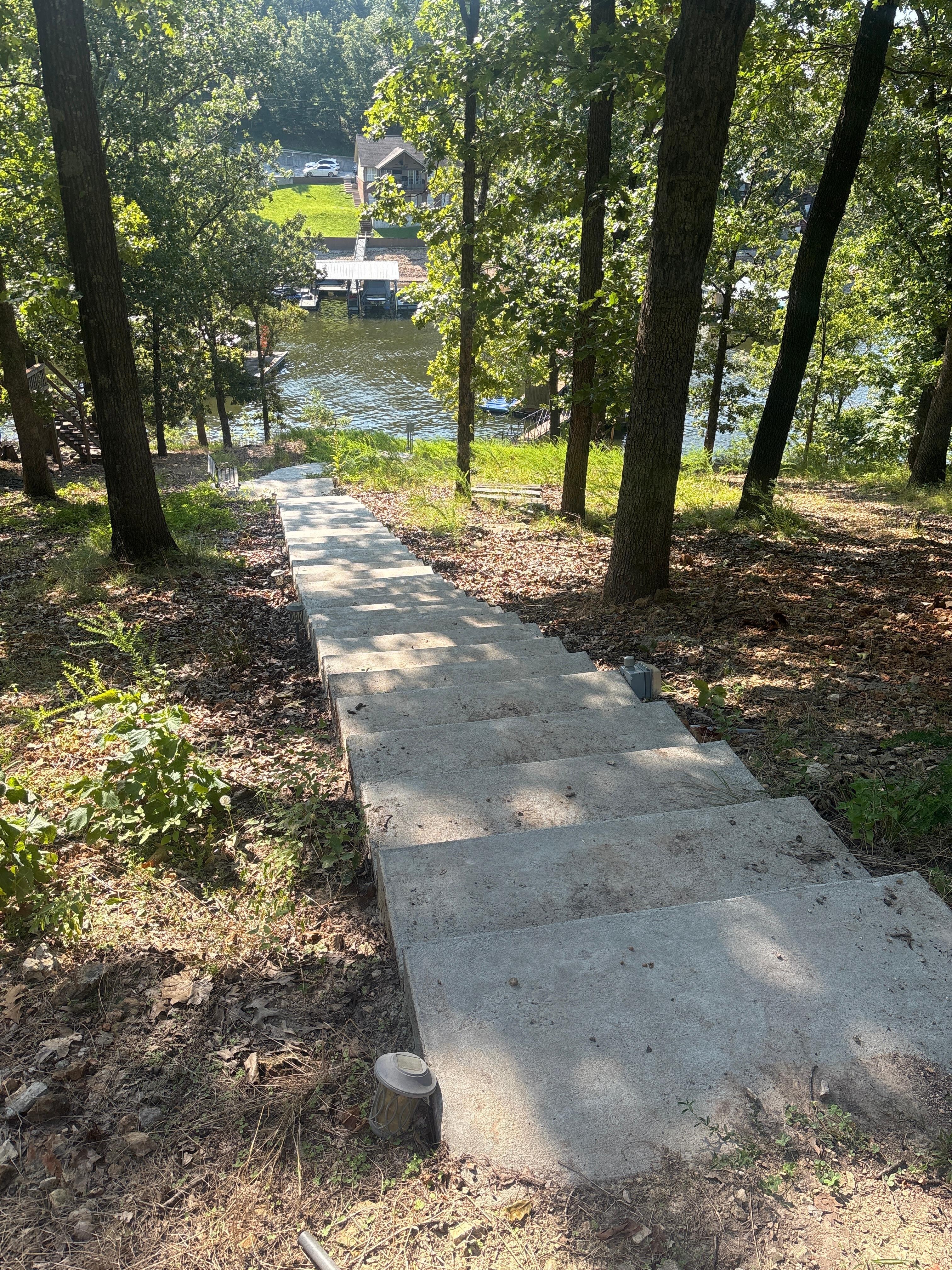 Stairs down to private dock. 