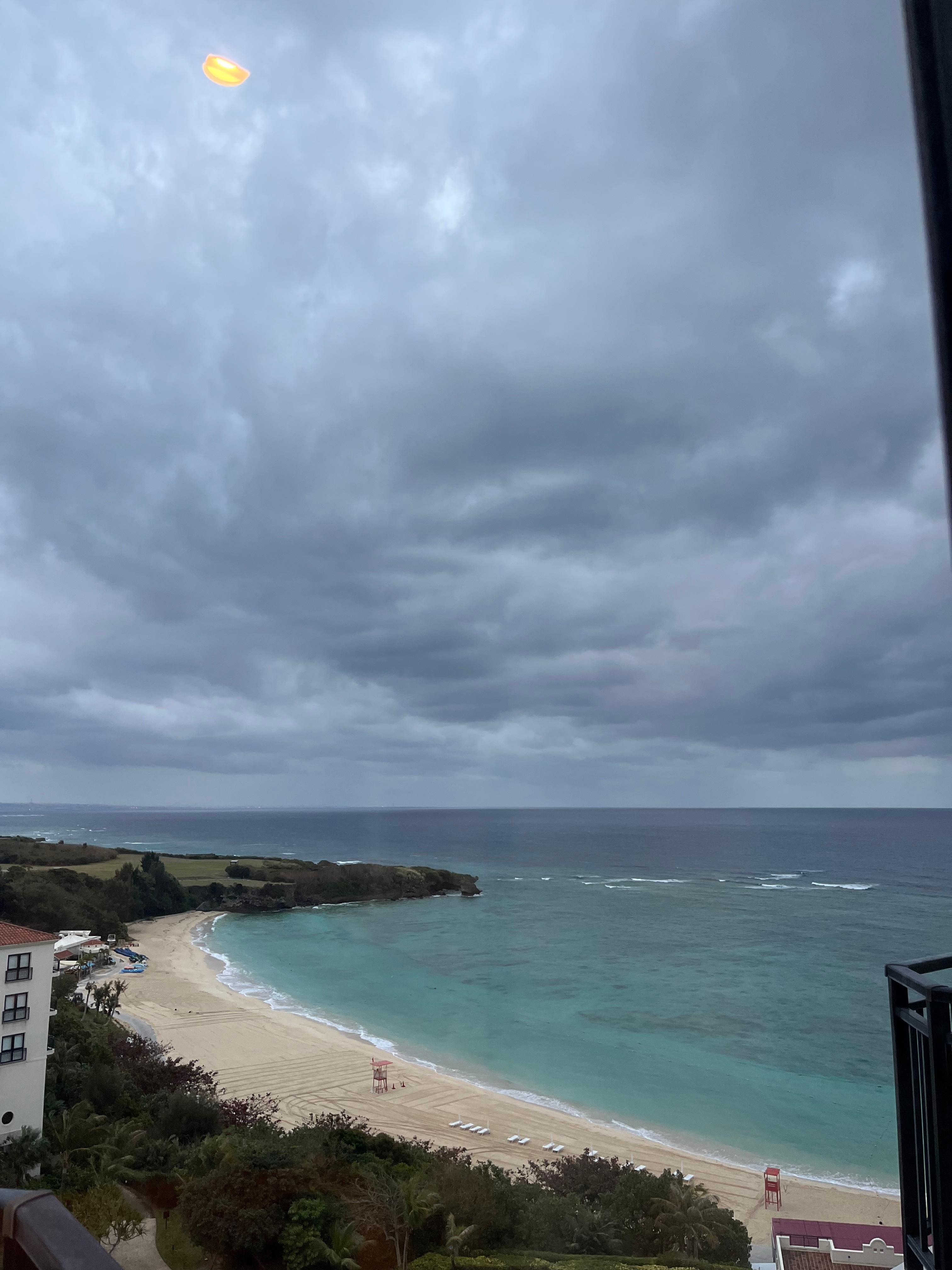View of the beach from our room