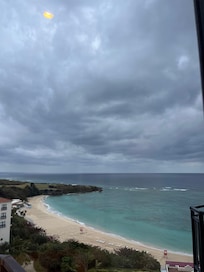 View of the beach from our room