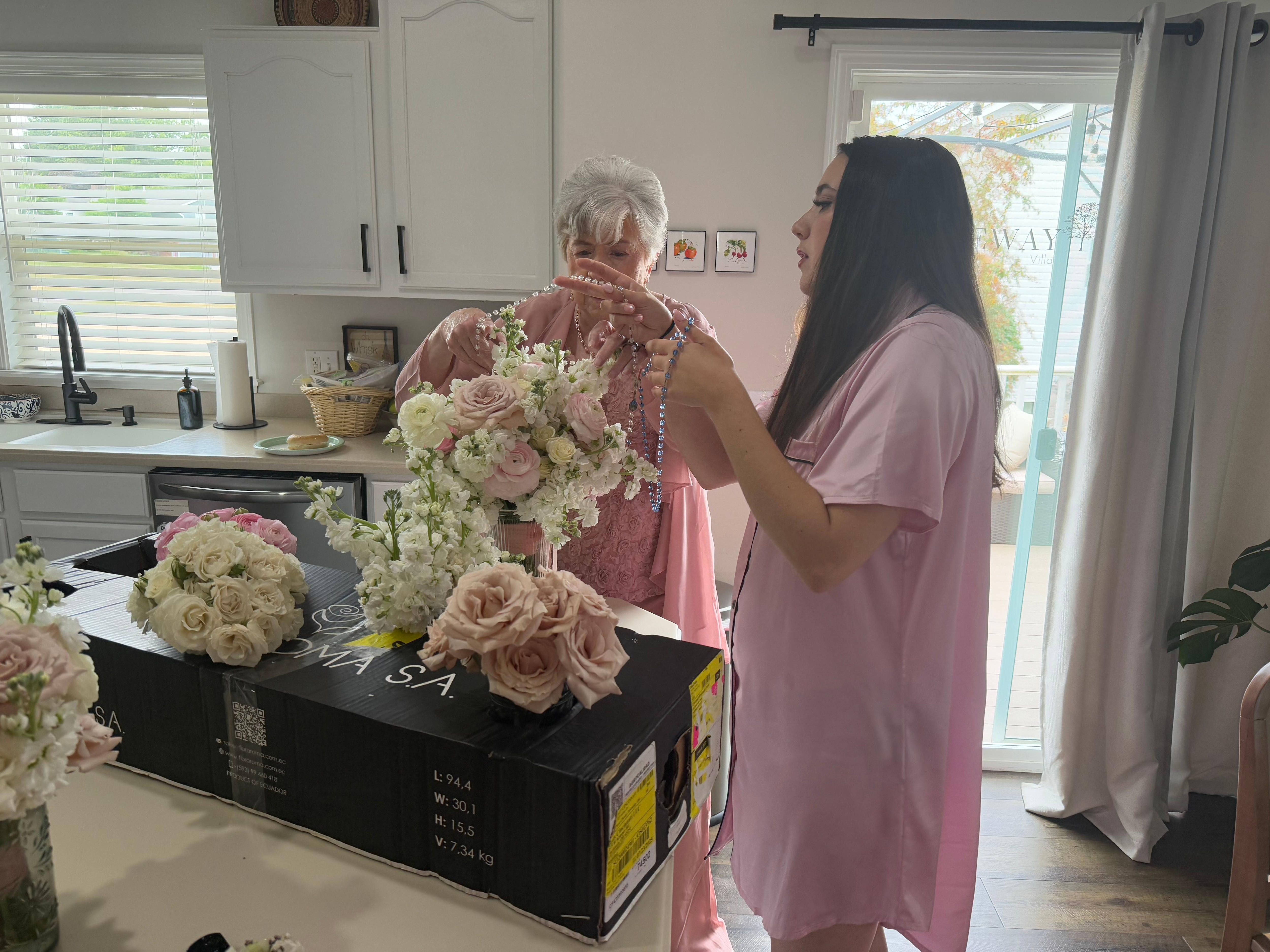 Kitchen was perfect for homemade waffles & mimosas as well as flowers