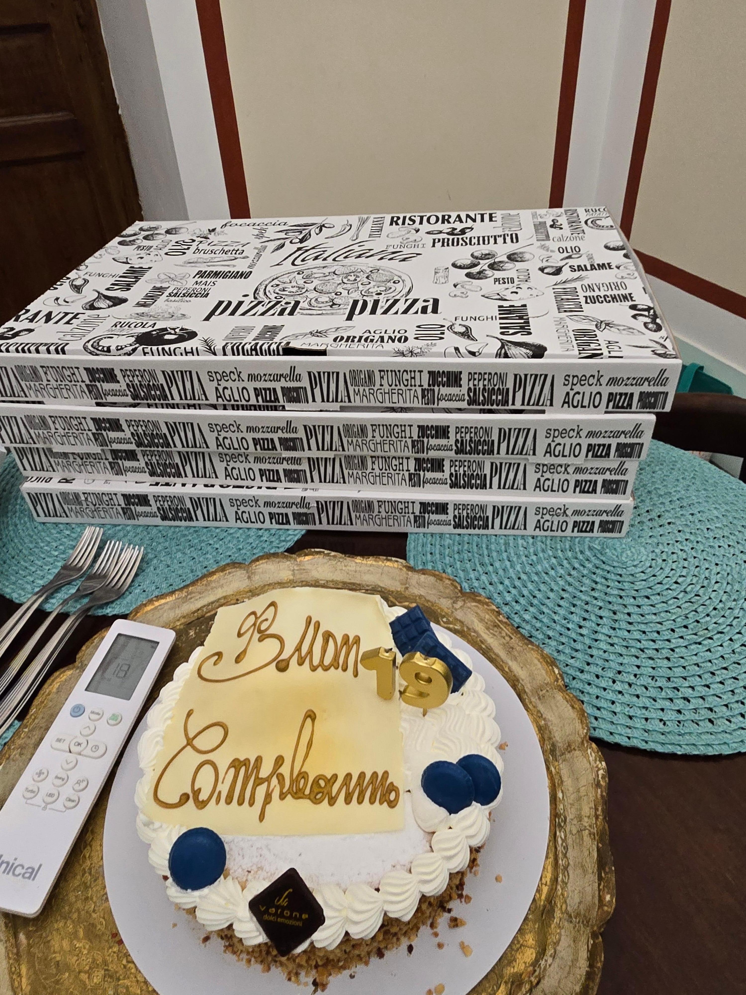 Ciro helped me surprise my 19 year old son with cake and pizza. 