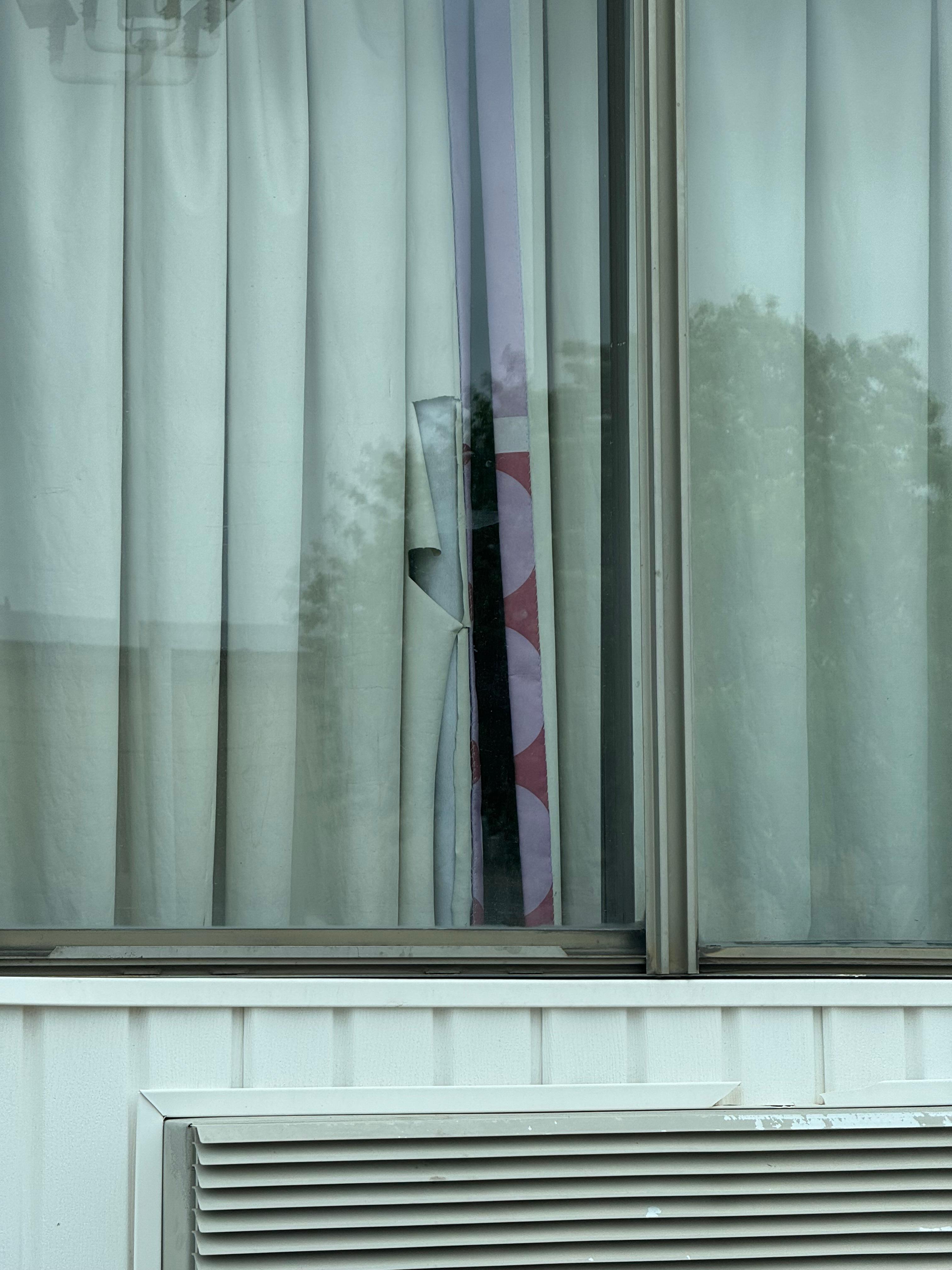 torn curtain, not in my room