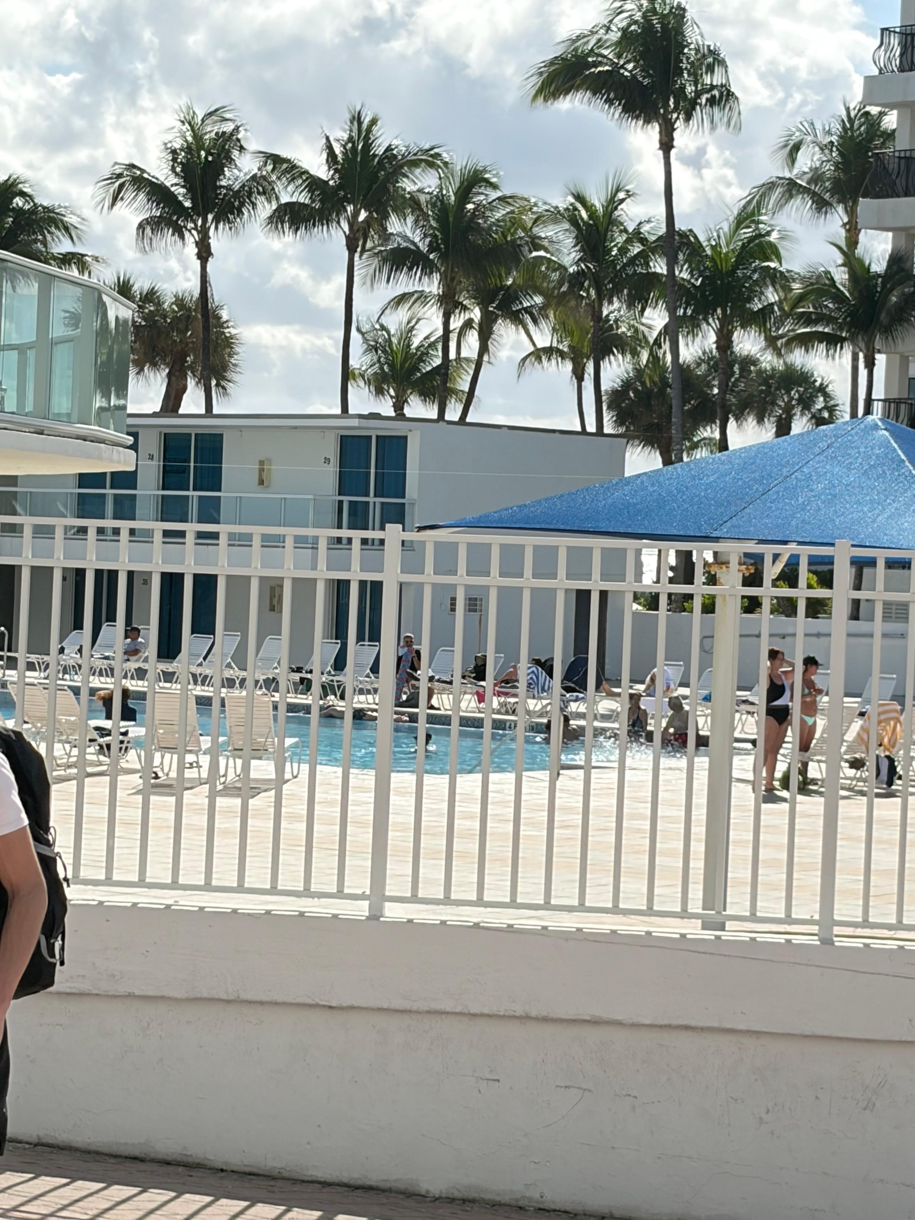 Pool area from front 