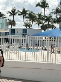 Pool area from front