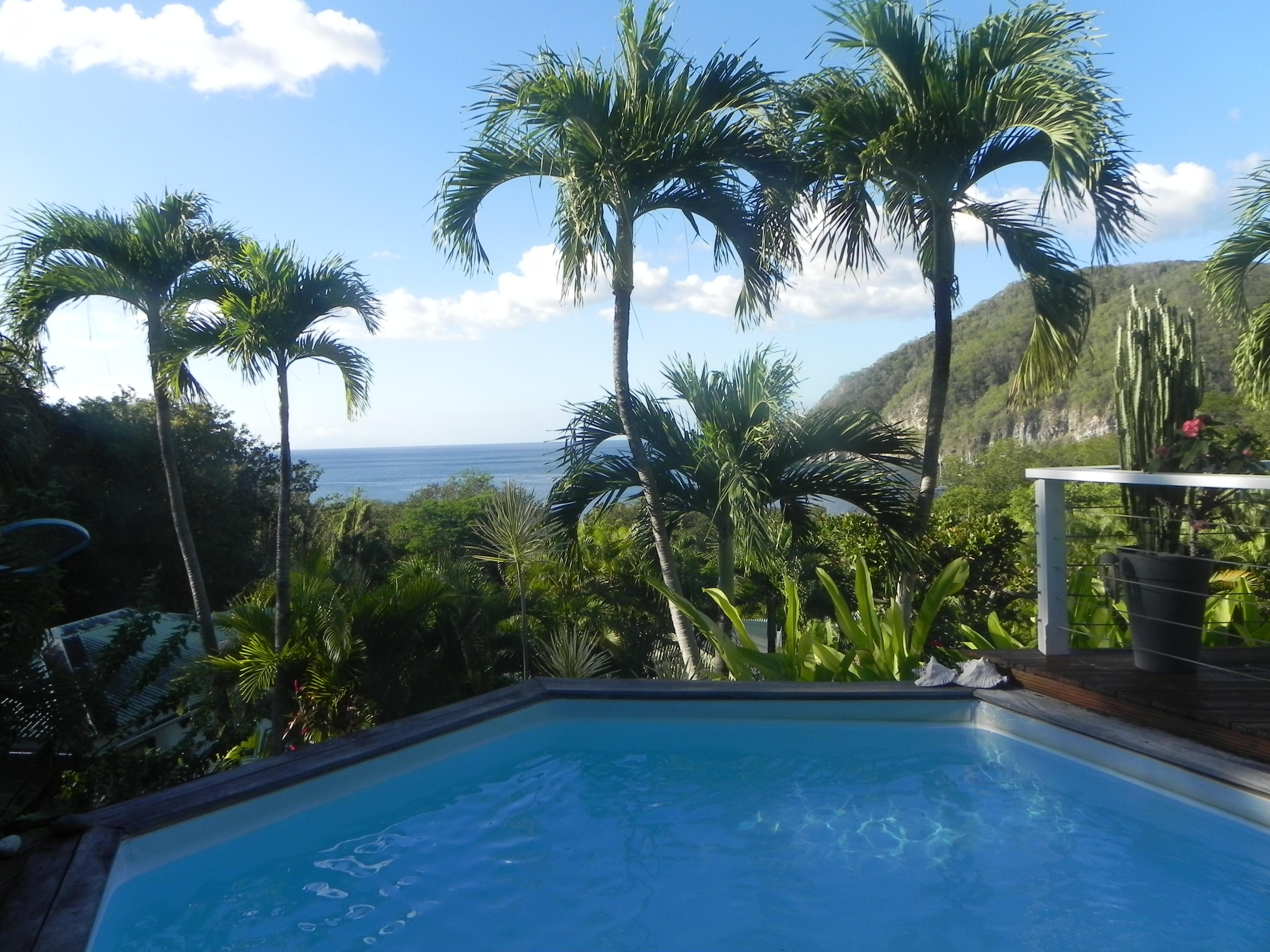 View across the pool to the bay.