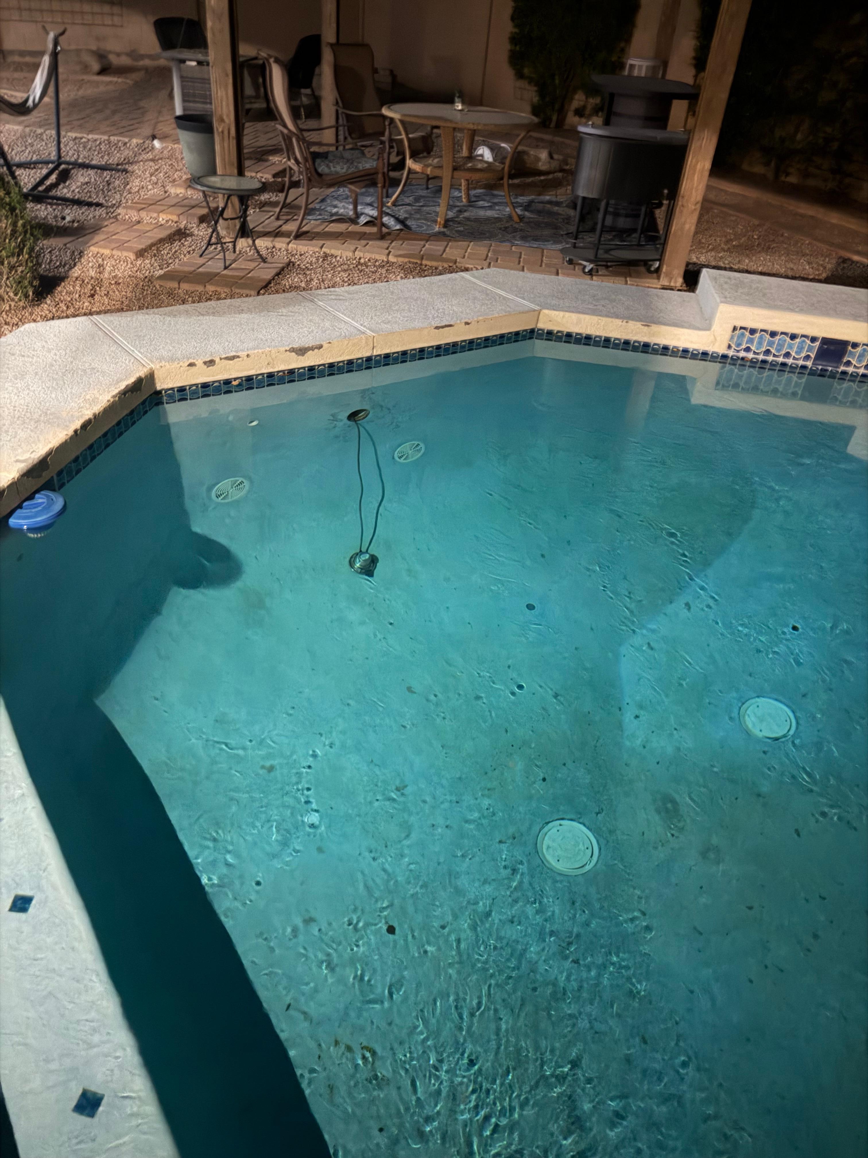 The light in the pool was hanging with open wires