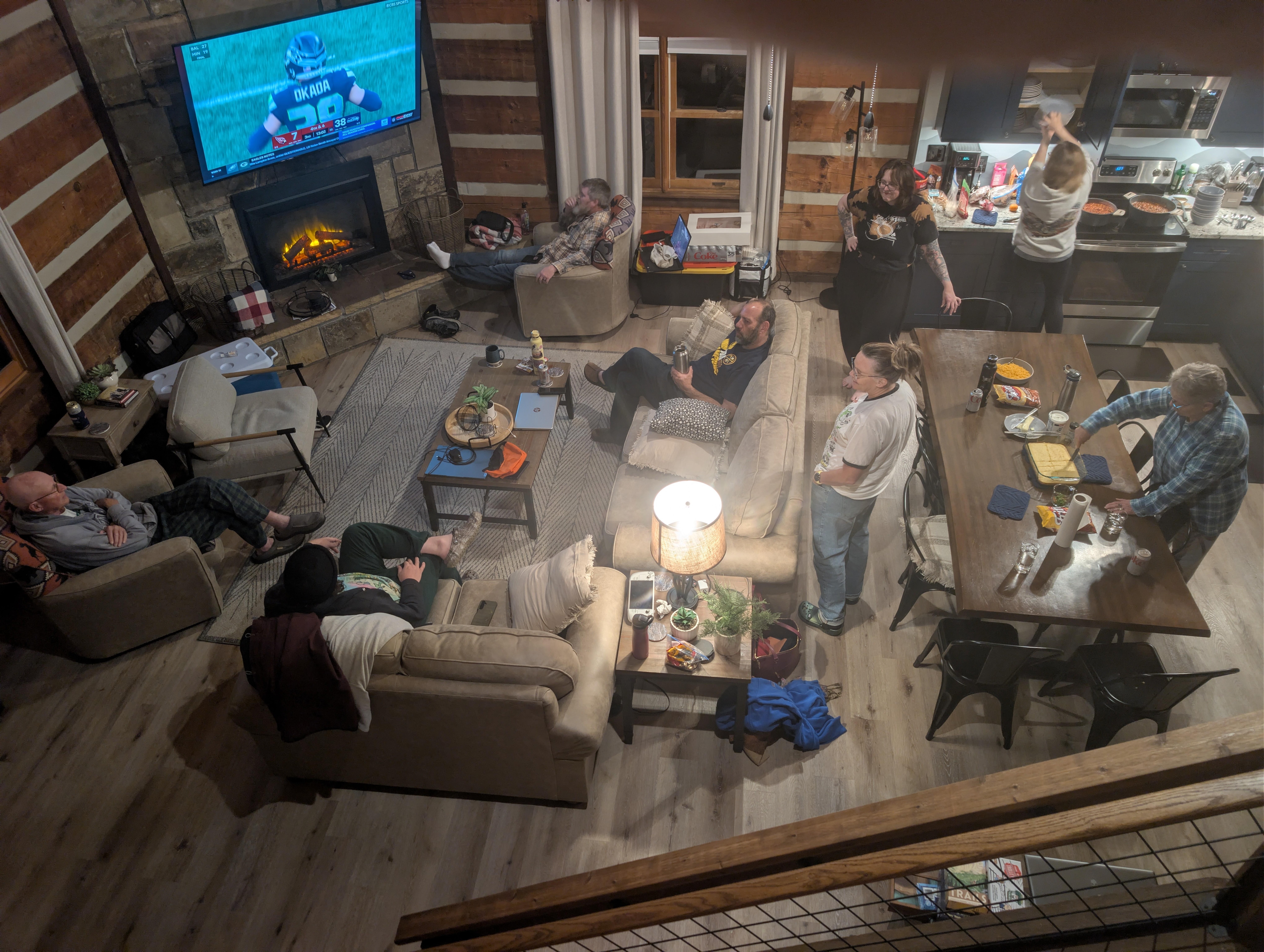 Spacious for 9 of us, plus there was a downstairs living room with a TV