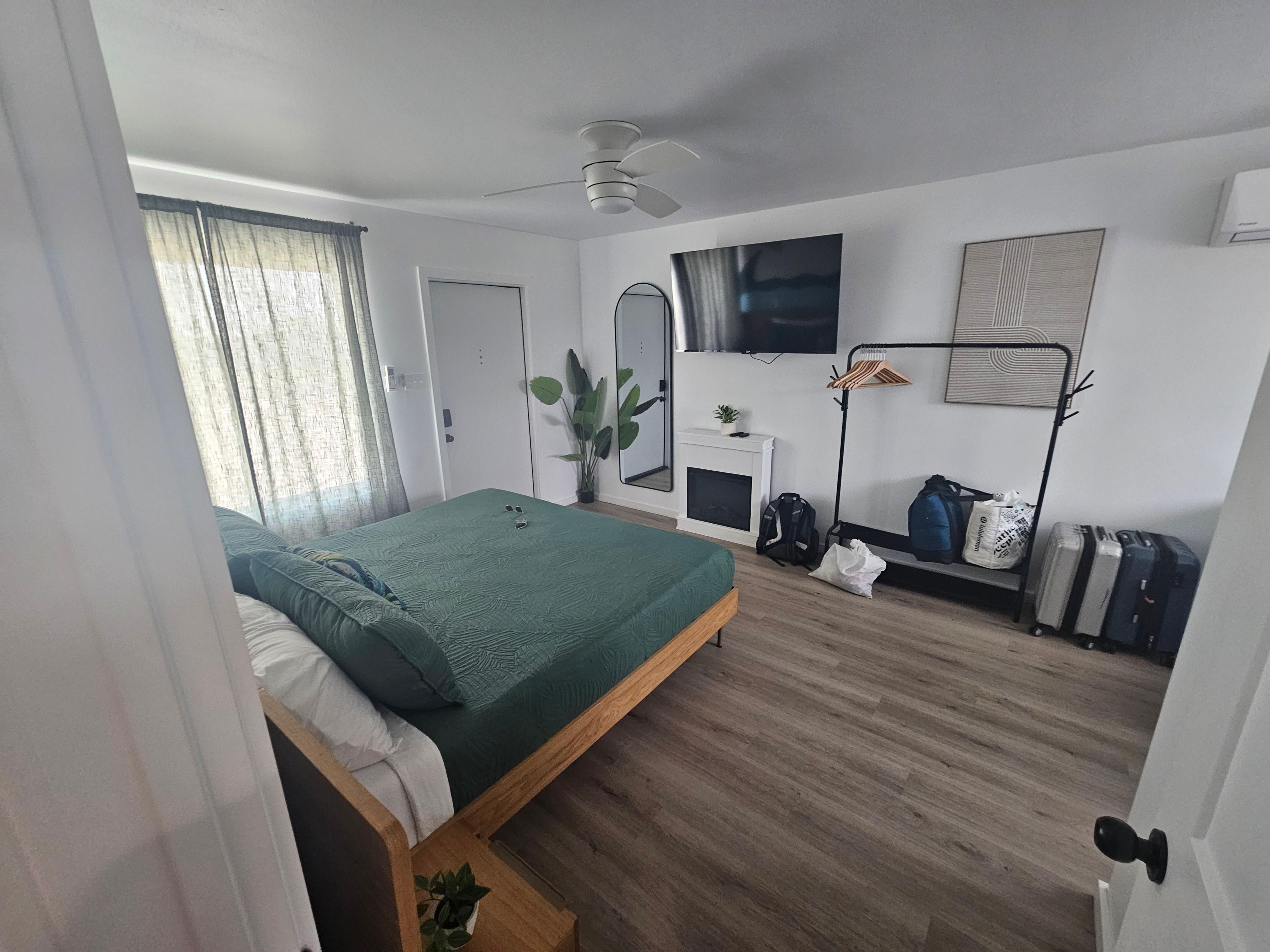 Spacious, modern room.