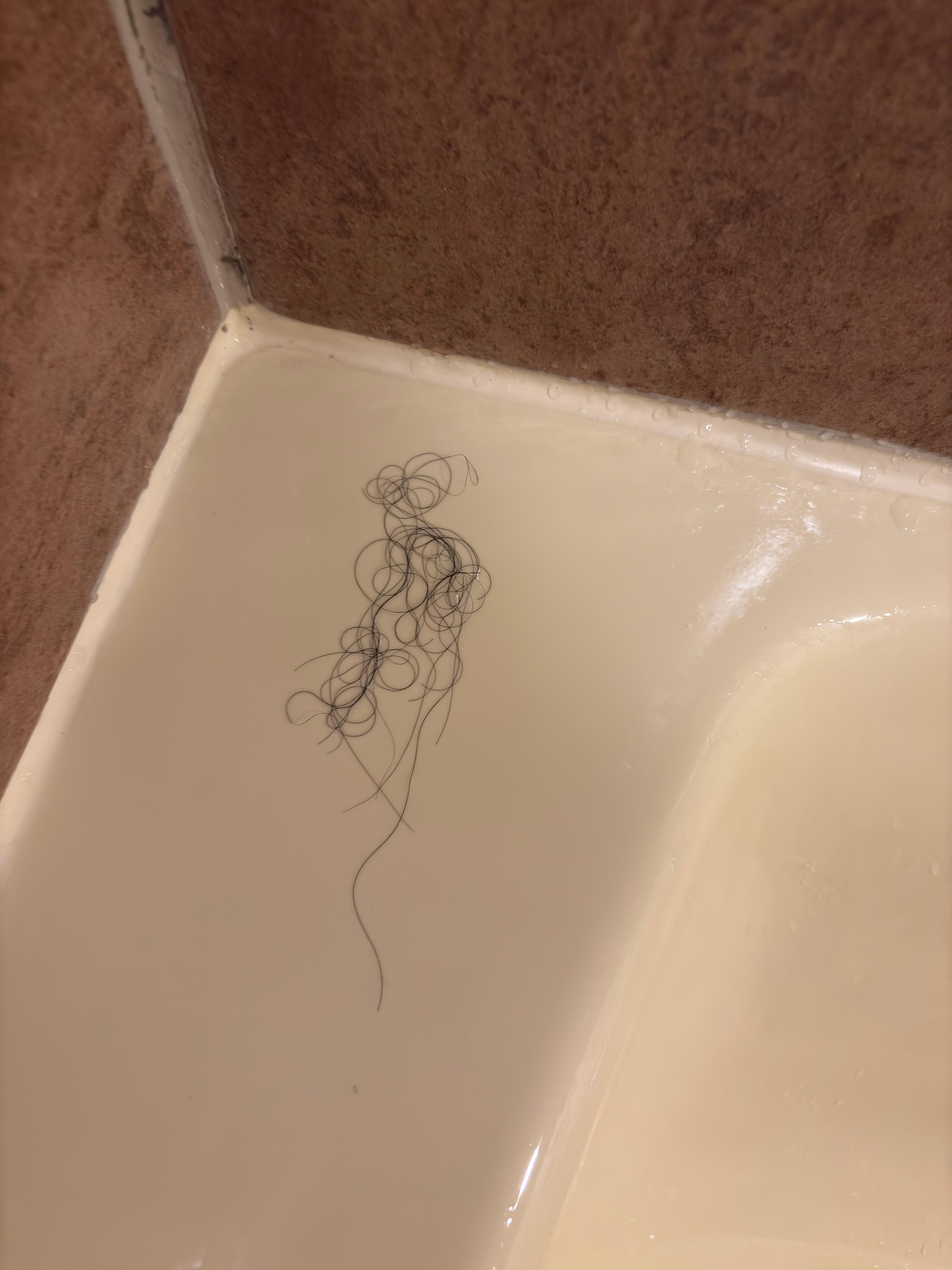 Hair in tub shower 