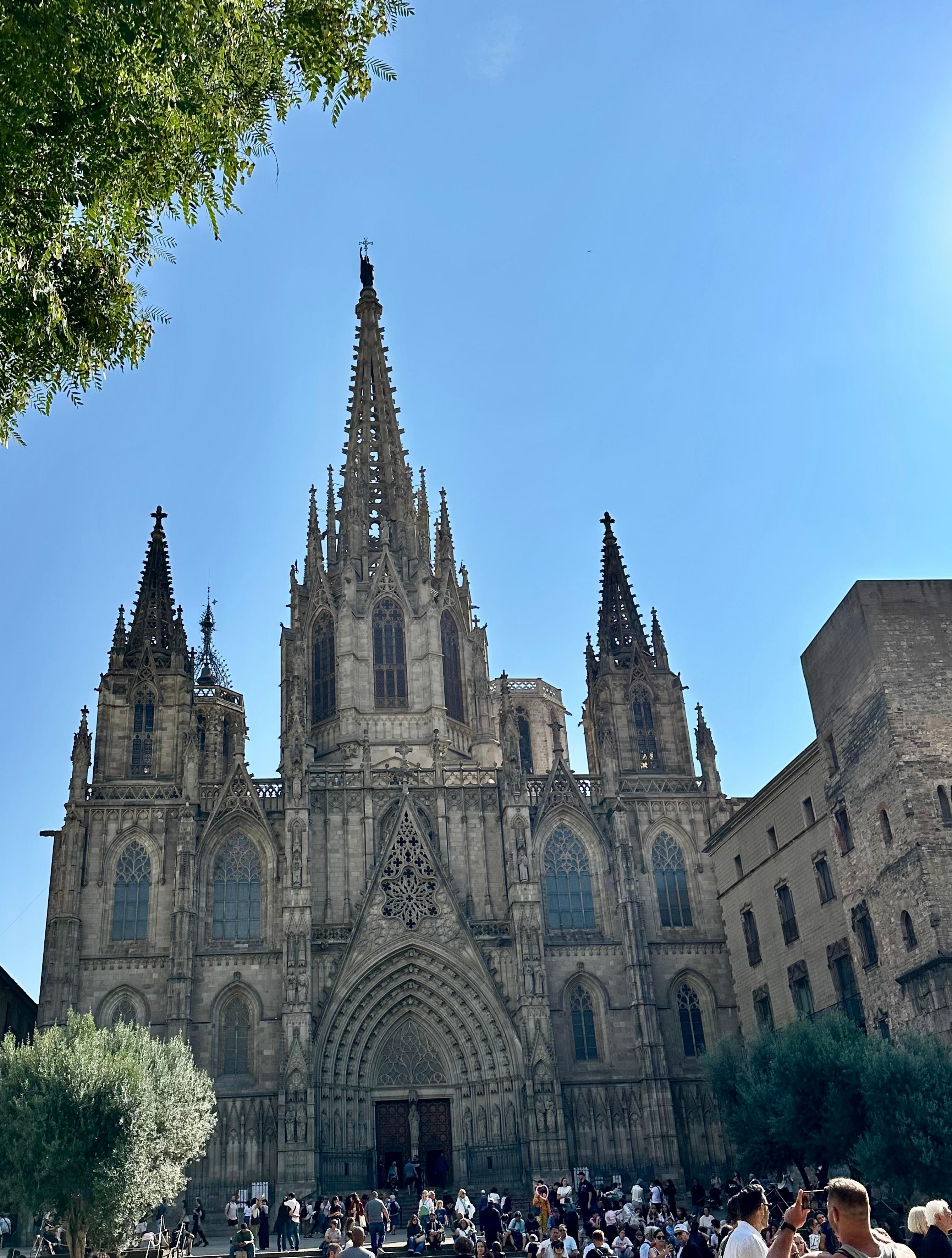 Cathedral of Barcelona nearby 