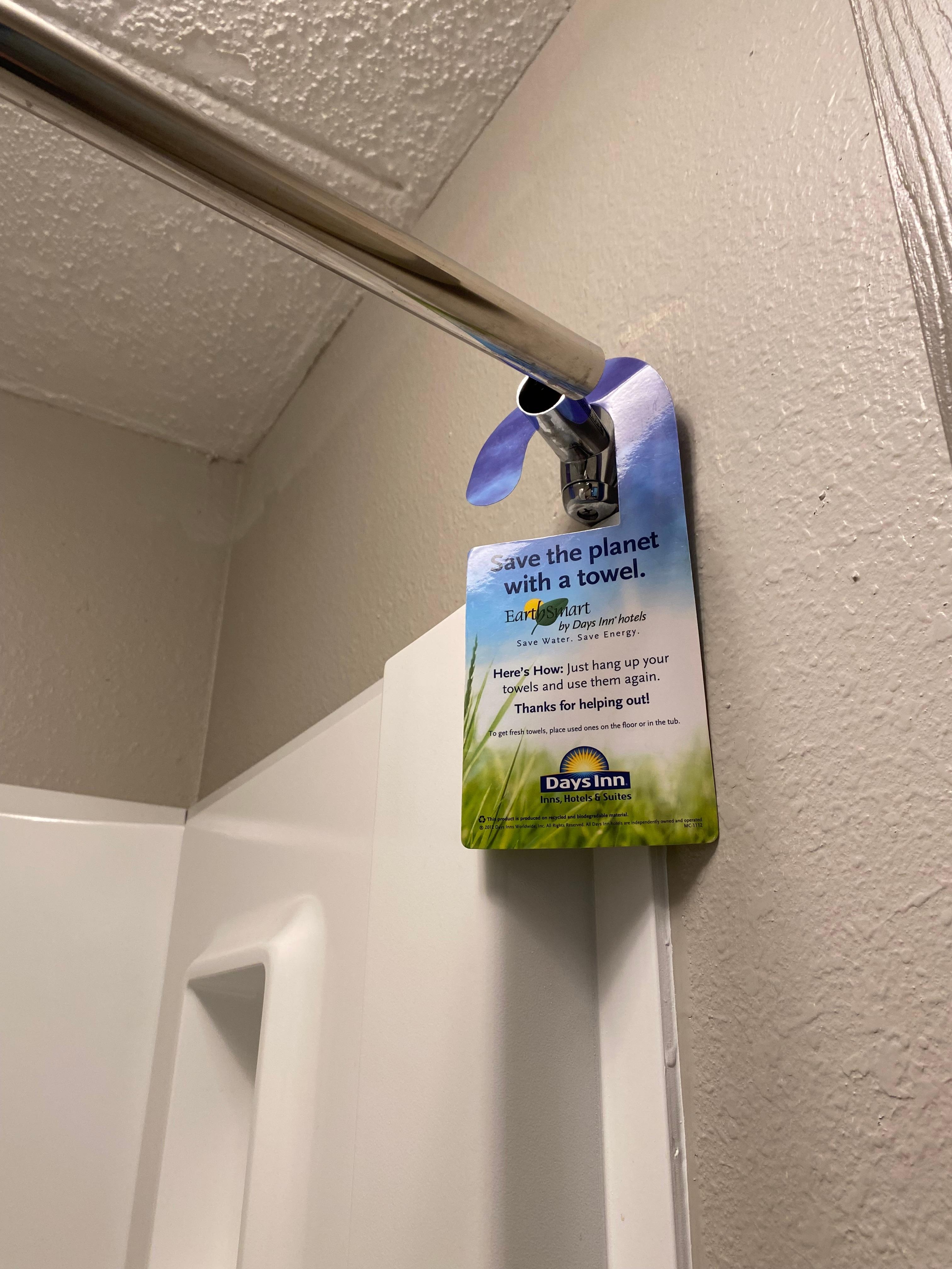 Shower rod when we got to the room