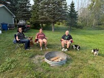 Backyard campfire and smores