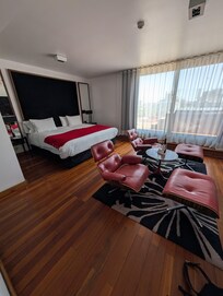 Top floor suite with private balcony and hot tub