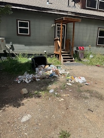 This is what we drove up to. Had to clean before we even entered the house.