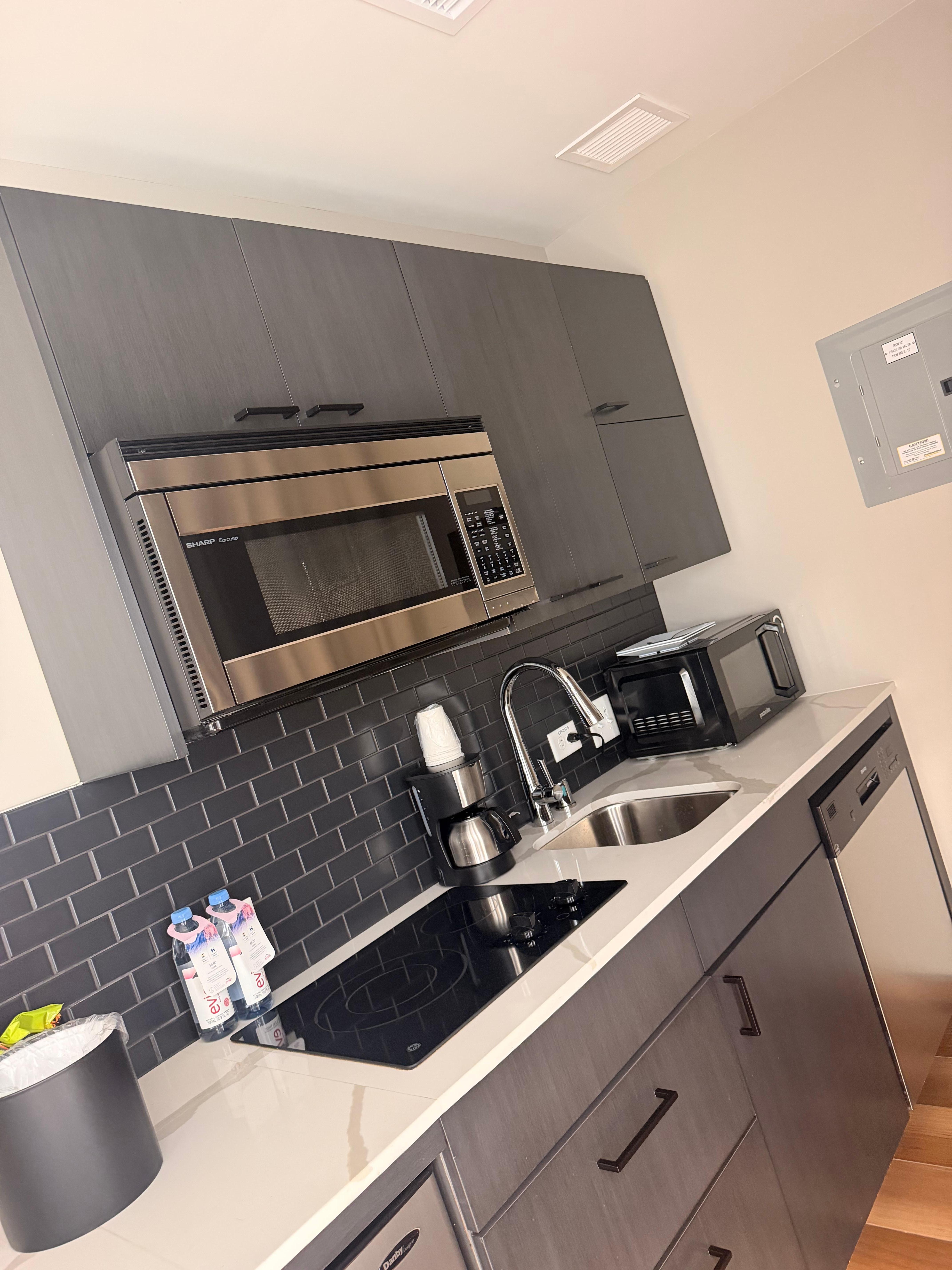 Original microwave in room did not work.