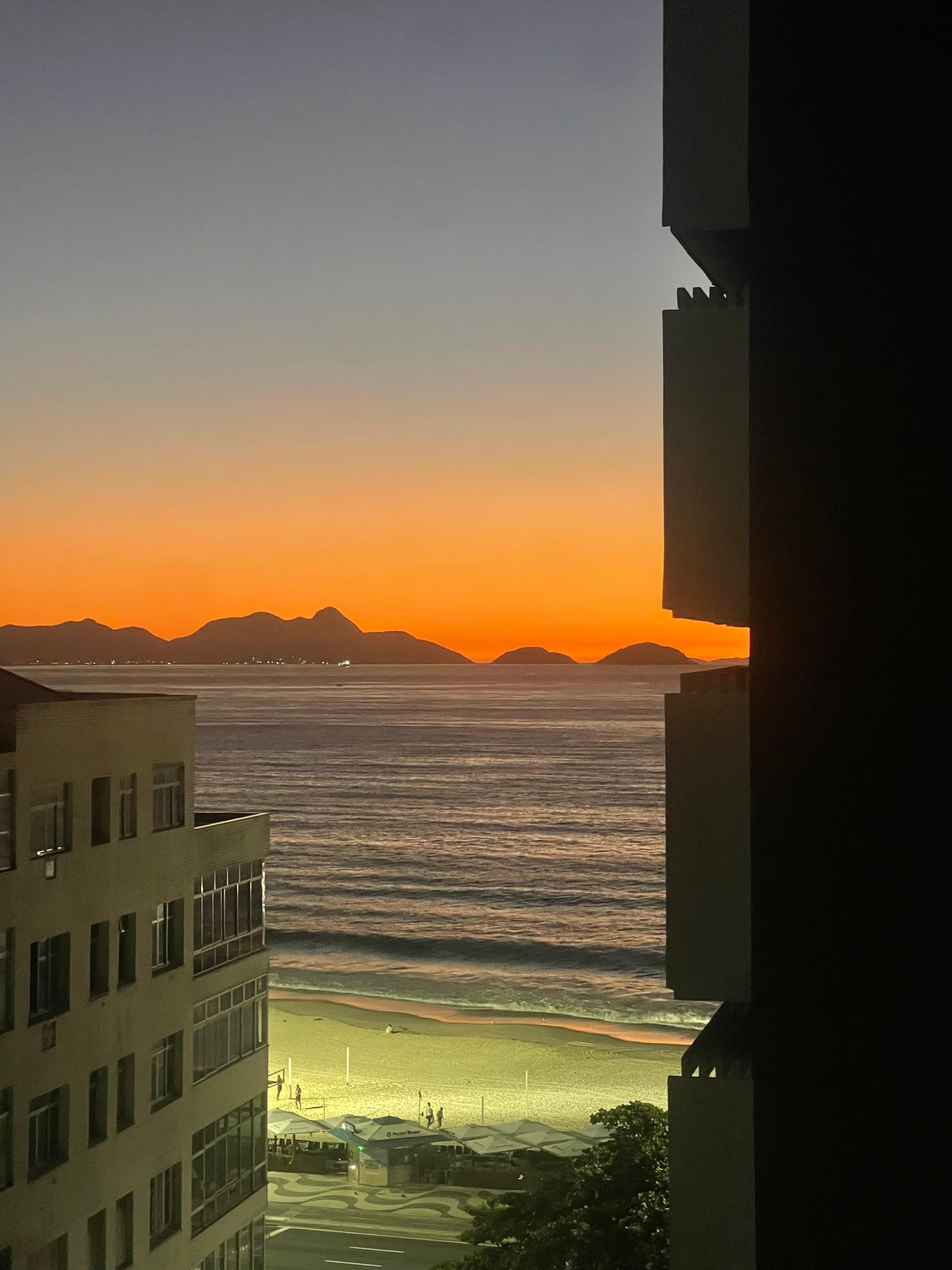 Morning sunrise from hotel room